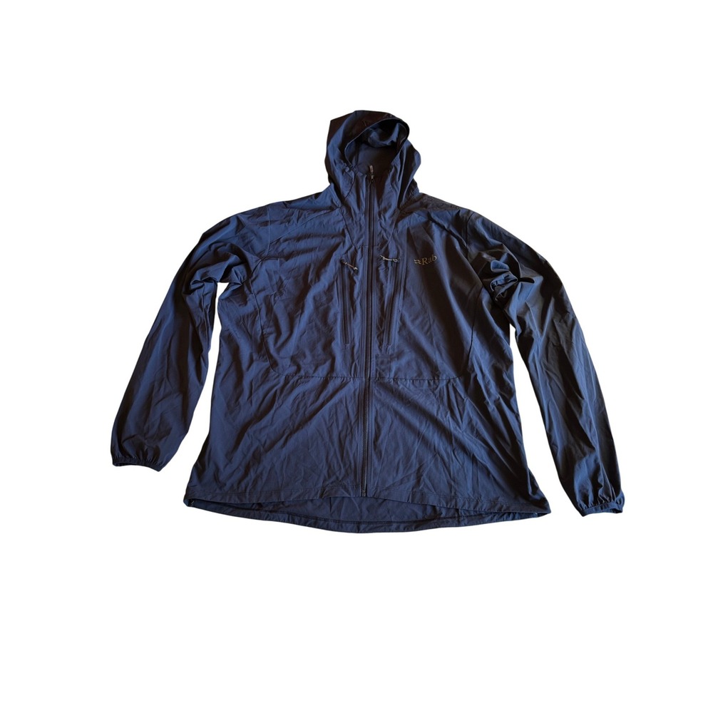 Rab Borealis Hooded Jacket Mens XXL Navy Blue Softshell Climbing Windbreaker